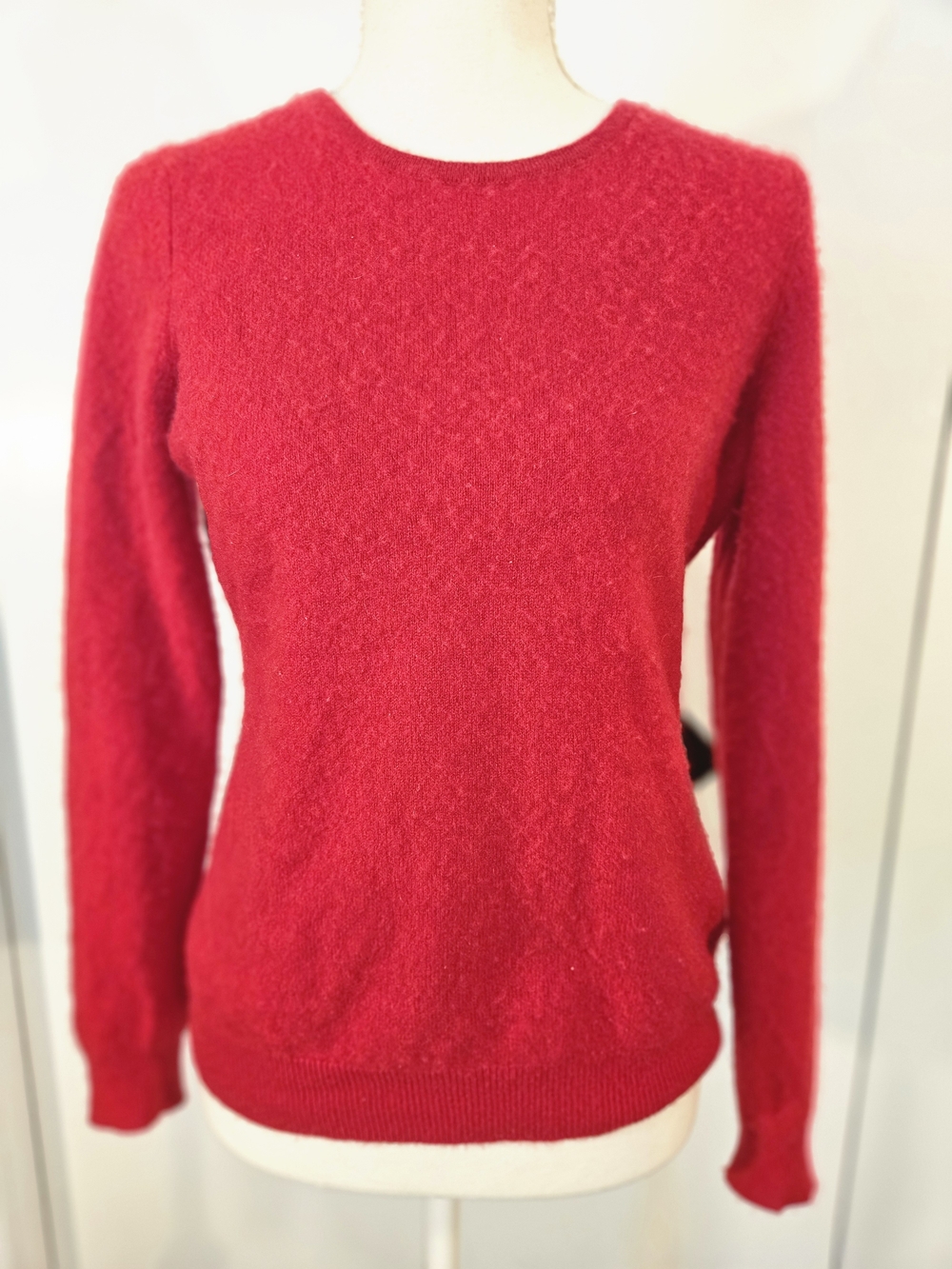 Cashmere 100% Charter Club Bright Red Crewneck Sweater